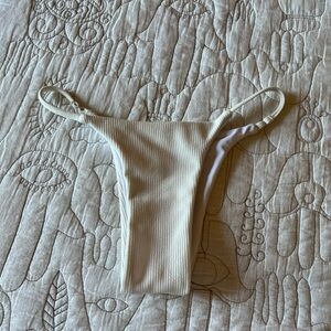 White Ribbed Bikini Bottom